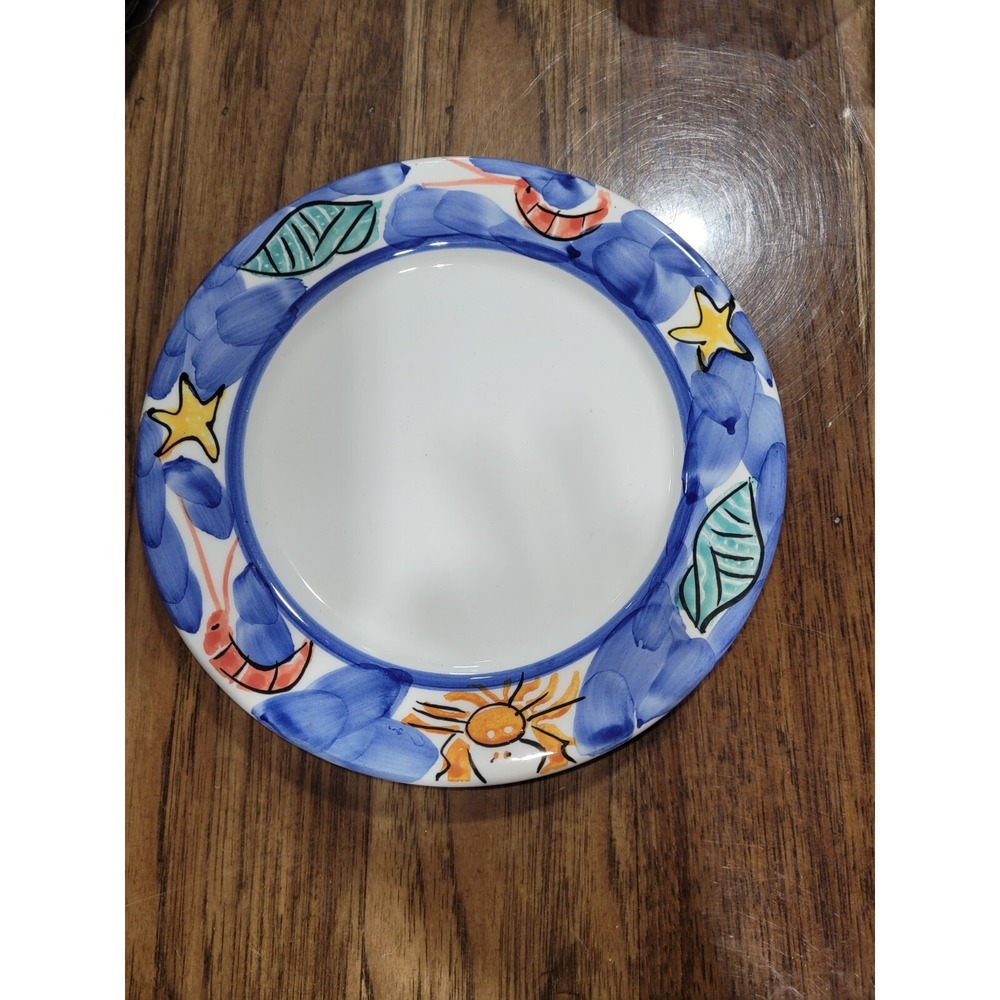 Vintage Pier 1 Hand Painted Plate 8" Sea Live
